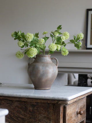 Charles Ted Faux Pompom Viburnum Stem – Realistic Artificial Green Flower Spray - CharlesTed Home