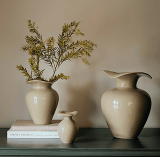 Charles Ted Fiorentina Beige Glazed Stoneware Vase - CharlesTed Home