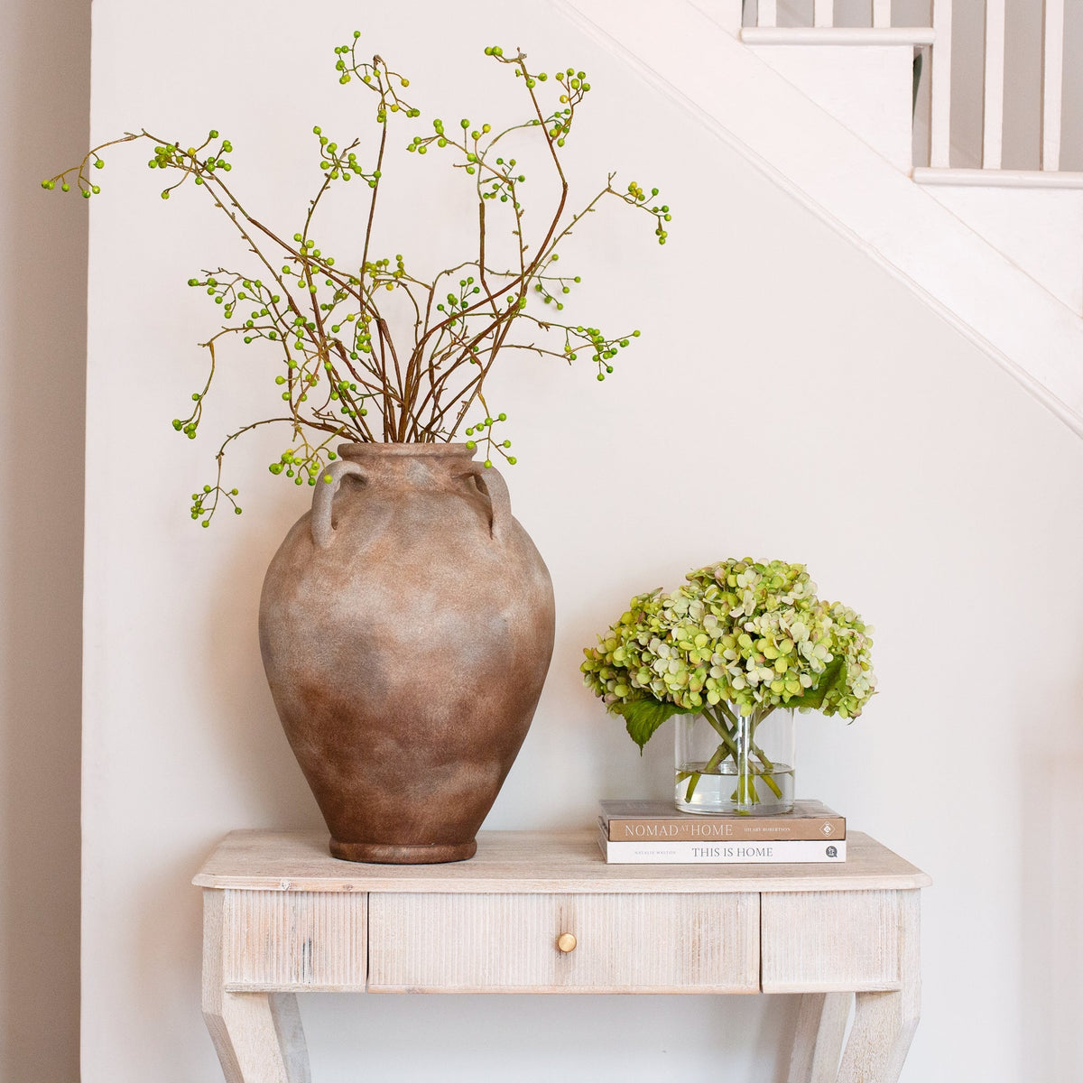 Charles Ted Green Hydrangea Arrangement Complete with Vase - CharlesTed Home
