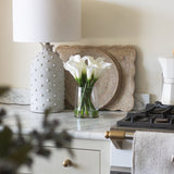 Charles Ted Kempsford Whitewash Rattan Rectangular Scalloped Placemat | Pack of Two - CharlesTed Home