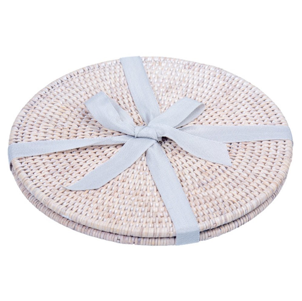 Charles Ted Kempsford Whitewash Round Placemat | Pack of Two - CharlesTed Home