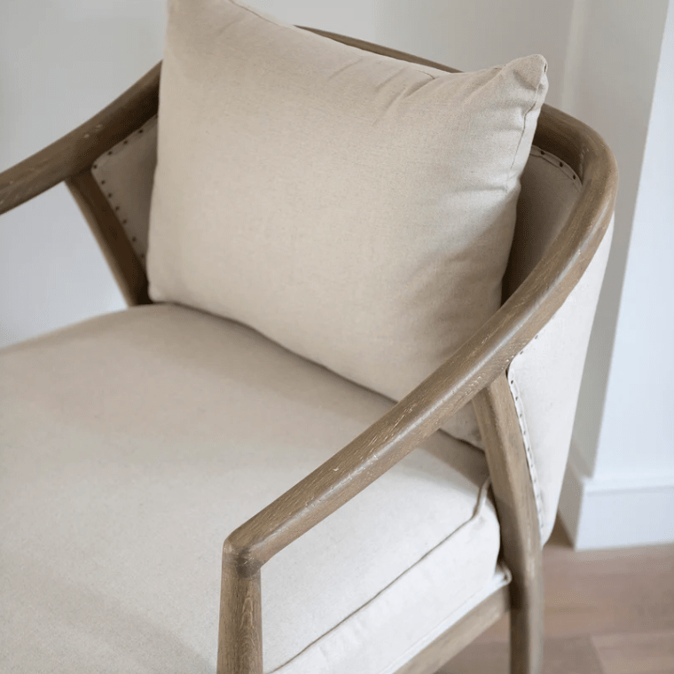 Charles Ted Langford Linen Occasional Armchair with Solid Wood Frame - CharlesTed Home