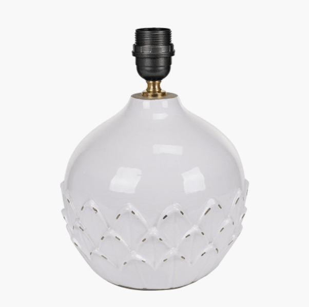 Charles Ted Lotus Ceramic Table Lamp with Green Linen Shade - CharlesTed Home