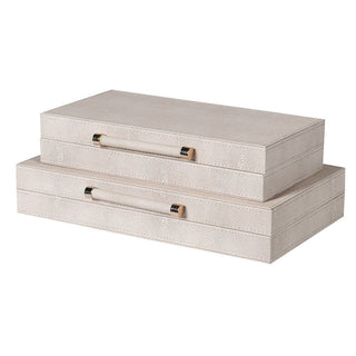 Charles Ted Luxury Shagreen Decorative Storage Boxes Set - CharlesTed Home