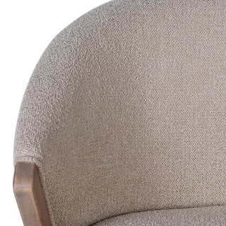 Charles Ted Milo Curved Back Modern Dining Chair | Taupe Upholstery with Walnut Wood Frame - CharlesTed Home