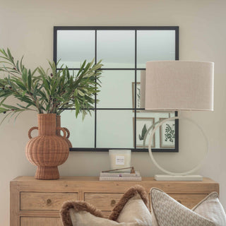 Charles Ted Modern Circle Table Lamp with Oval Linen Shade - CharlesTed Home
