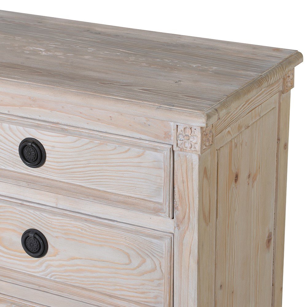 Charles Ted New England Rustic Farmhouse 6 - Drawer Chest Dresser – Reclaimed Old Fir Wood Finish - CharlesTed Home