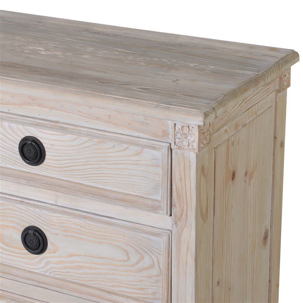 Charles Ted New England Rustic Farmhouse 6 - Drawer Chest Dresser – Reclaimed Old Fir Wood Finish - CharlesTed Home