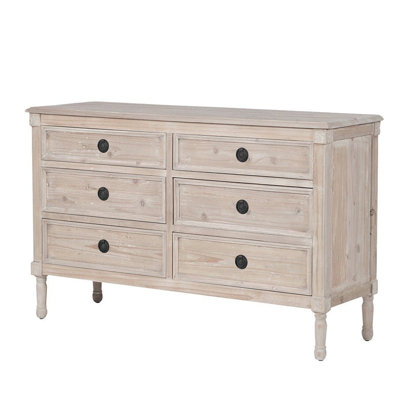 New England Reclaimed Fir Wood Six Drawer Dresser