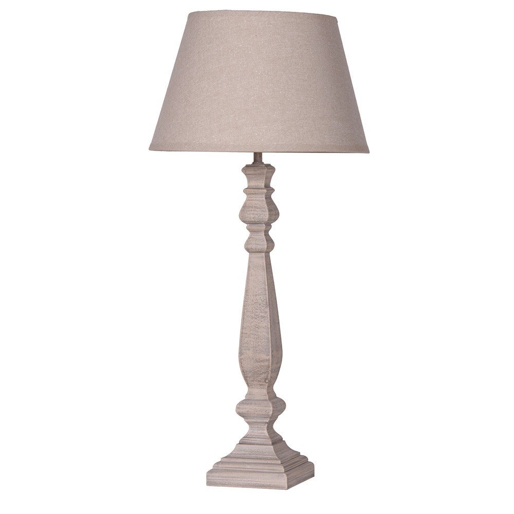 Charles Ted Noemie Wooden Table Lamp with Cotton Shade - CharlesTed Home