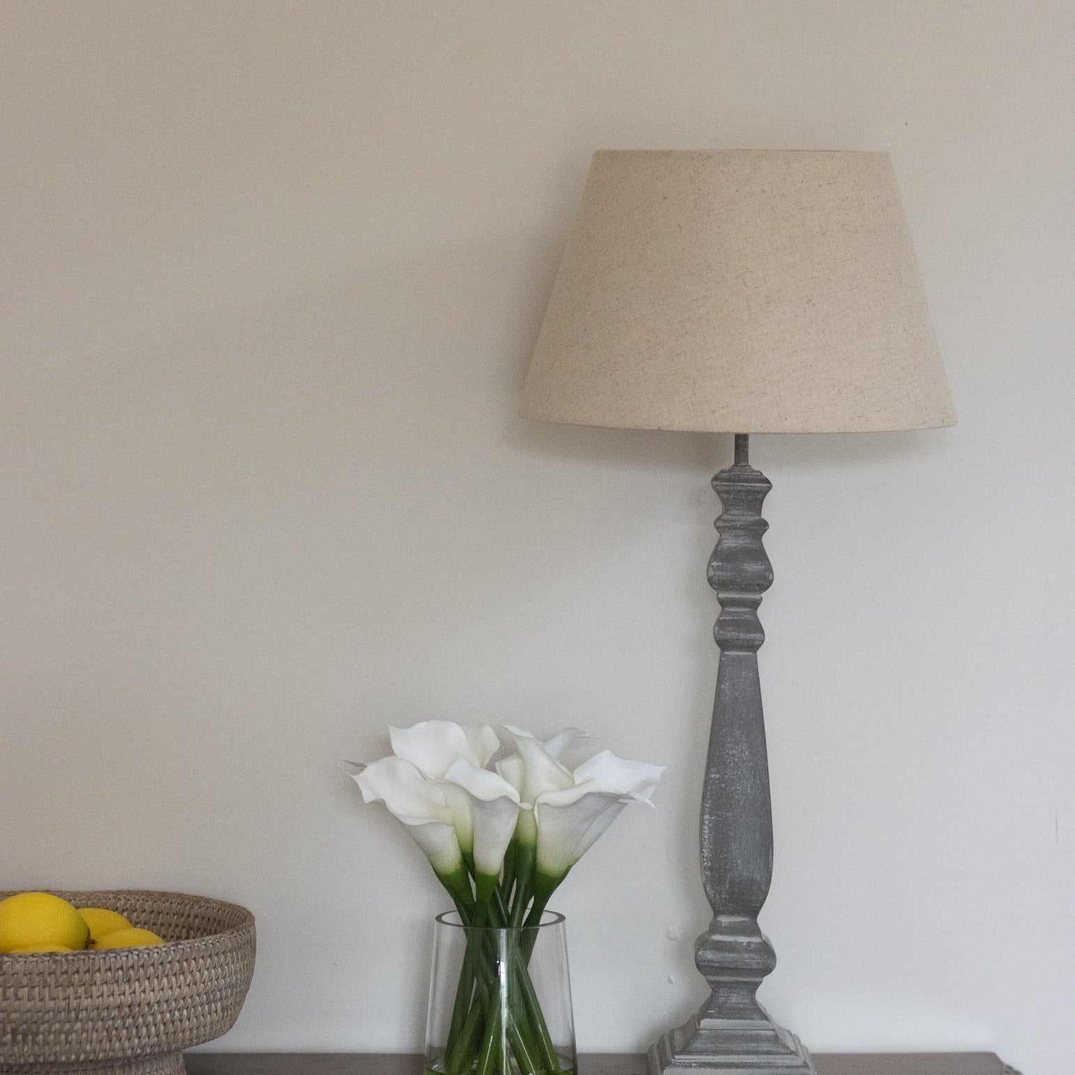 Charles Ted Noemie Wooden Table Lamp with Cotton Shade - CharlesTed Home