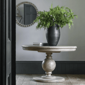 Oakridge Extendable Round Dining Table | Rustic Pine Seats 4–8