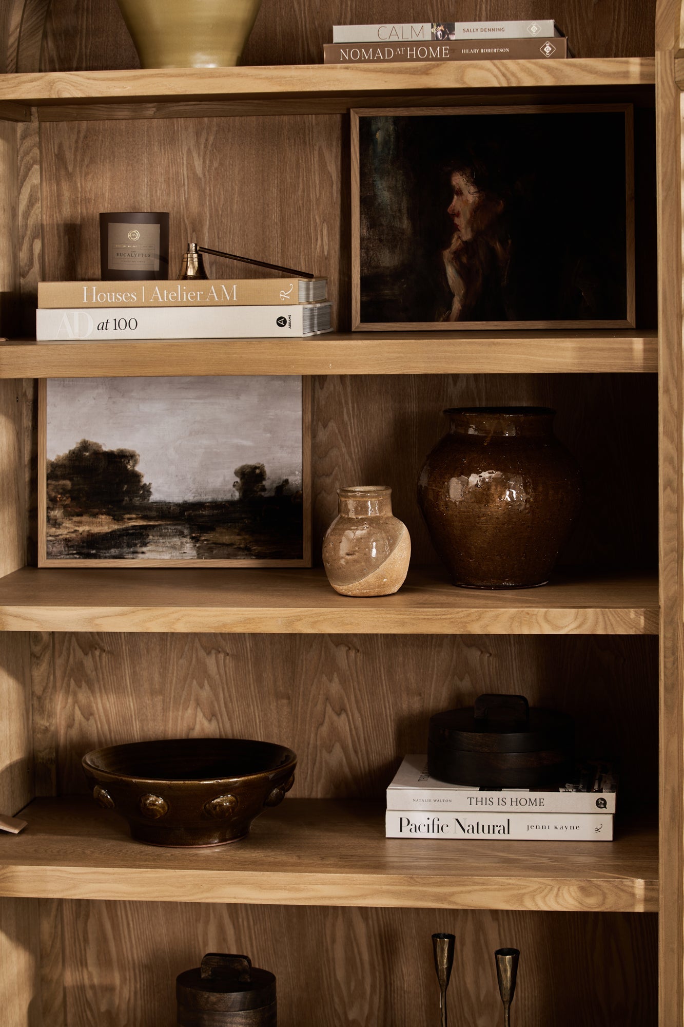 Charles Ted Oslo Arched Elm Wood Display Cabinet with Glass Doors – 5 Shelf Unit - CharlesTed Home