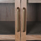 Charles Ted Oslo Arched Elm Wood Display Cabinet with Glass Doors – 5 Shelf Unit - CharlesTed Home