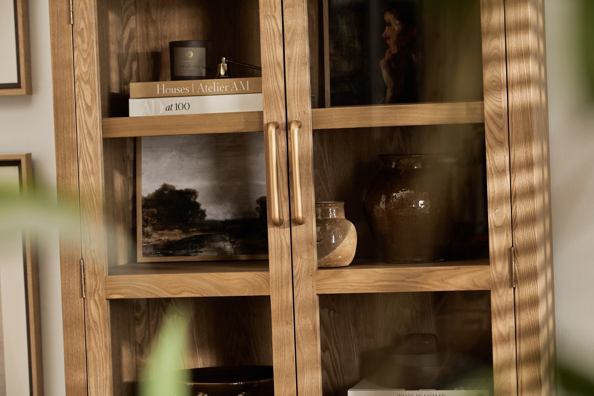 Charles Ted Oslo Arched Elm Wood Display Cabinet with Glass Doors – 5 Shelf Unit - CharlesTed Home