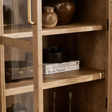 Charles Ted Oslo Arched Elm Wood Display Cabinet with Glass Doors – 5 Shelf Unit - CharlesTed Home