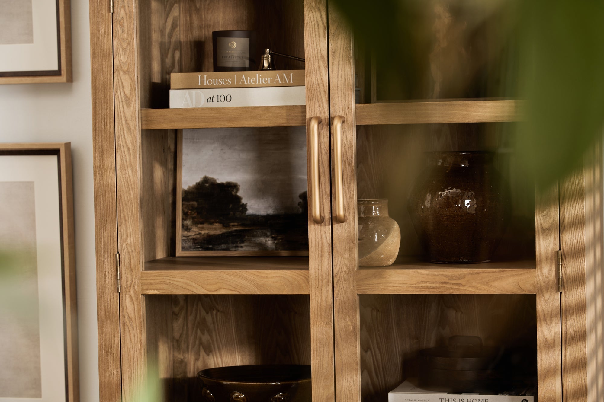 Charles Ted Oslo Arched Elm Wood Display Cabinet with Glass Doors – 5 Shelf Unit - CharlesTed Home