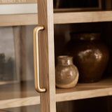 Charles Ted Oslo Arched Elm Wood Display Cabinet with Glass Doors – 5 Shelf Unit - CharlesTed Home