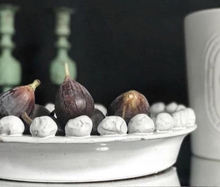 Charles Ted Pom Pom Pearl Edge Ceramic Serving Bowl – Handcrafted White Stoneware - CharlesTed Home