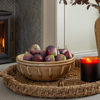 Charles Ted Rustic Amber Glaze Artisan Decorative Bowl | Handcrafted Vintage Style Ceramic - CharlesTed Home