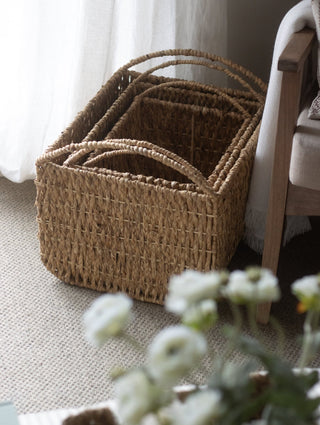 Charles Ted Rustic Charm Water Hyacinth Baskets | Set of Three - CharlesTed Home