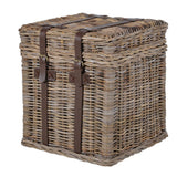 Charles Ted Rustic Charm Wicker Storage Basket with Leather Straps - CharlesTed Home