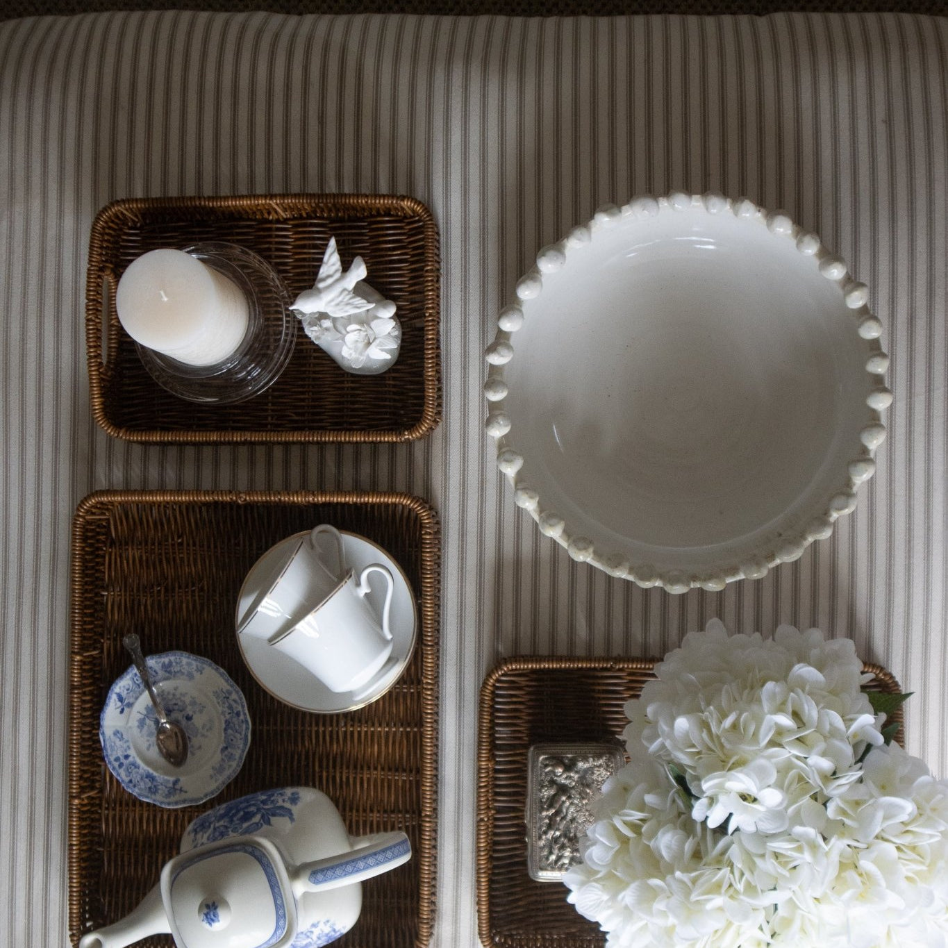 Charles Ted Rustic Elegance Faux Rattan Serving Trays | Set of 3 - CharlesTed Home