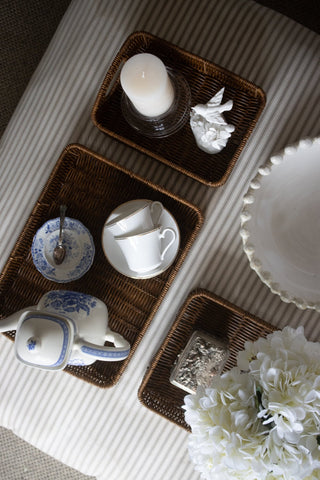 Charles Ted Rustic Elegance Faux Rattan Serving Trays | Set of 3 - CharlesTed Home
