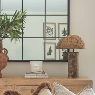 CharlesTed rustic papier-mâché table lamp with dome shade — eco-friendly boho lighting