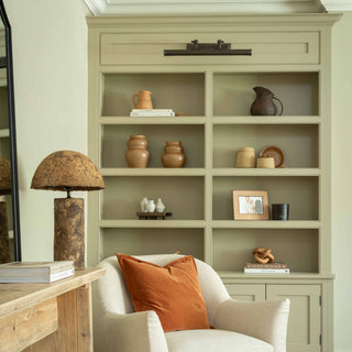 CharlesTed rustic papier-mâché table lamp with dome shade — eco-friendly boho lighting