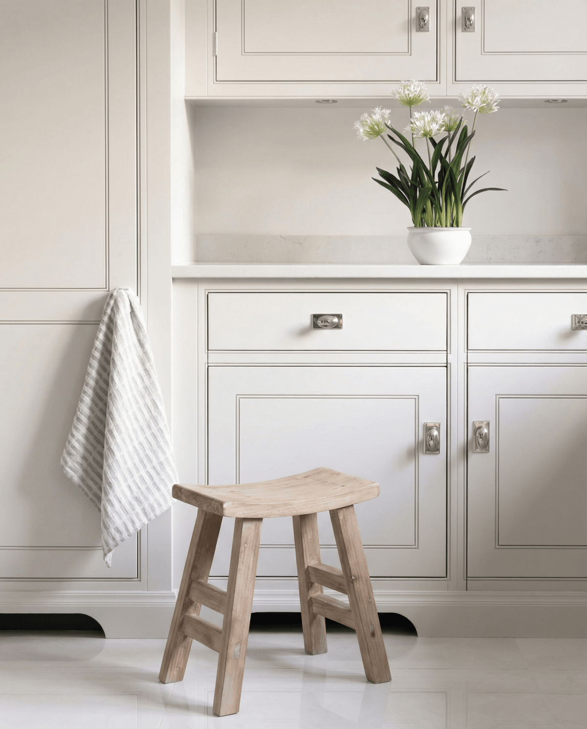 Charles Ted Rustic Wooden Stool - Handcrafted Solid Wood Accent Seat - CharlesTed Home