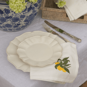 White Scalloped Dinner Service | White | Set of 12