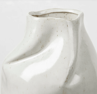 Charles Ted Sculpted Glossy Stoneware Vase | Organic Modern Design - CharlesTed Home