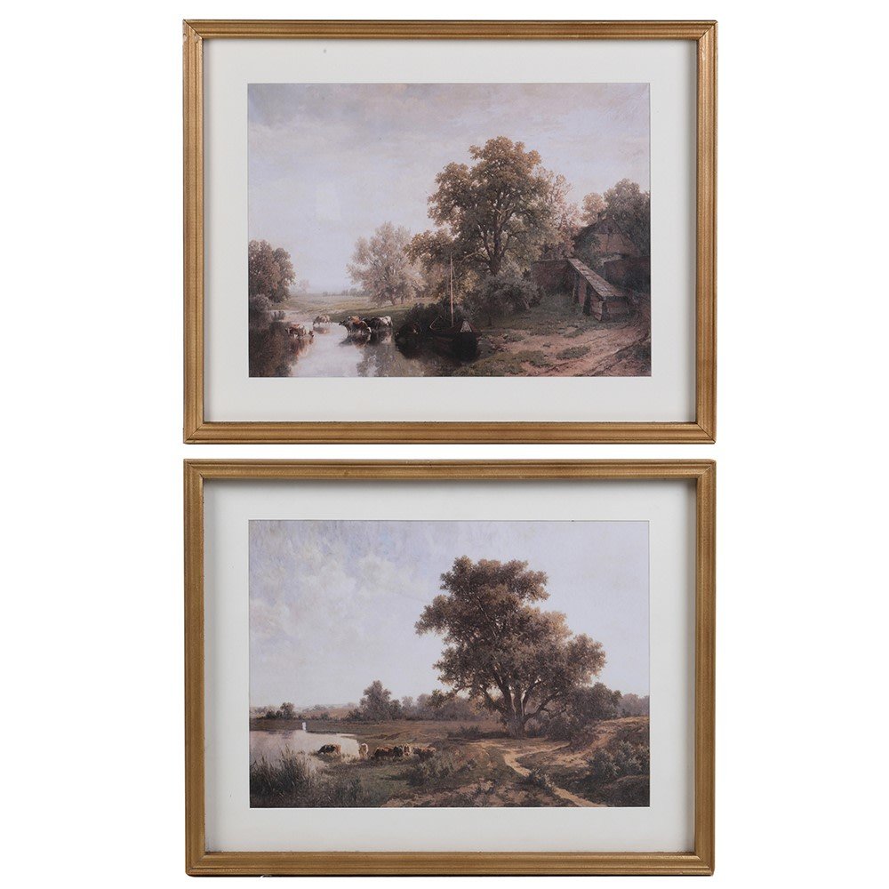 Charles Ted Set of Two Framed Landscape Art Prints in Wooden Frames - CharlesTed Home
