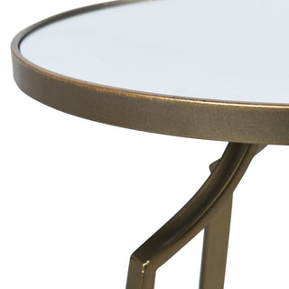 Charles Ted Set of Two Gold Manhattan Nesting Tables | Modern Glass Top Accent Tables - CharlesTed Home