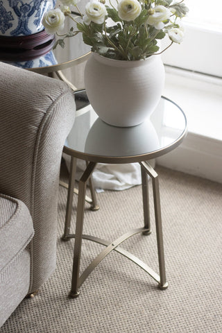 Charles Ted Set of Two Gold Manhattan Nesting Tables | Modern Glass Top Accent Tables - CharlesTed Home