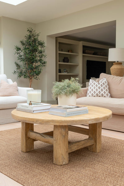 Sierra Reclaimed Elm Round Coffee Table 105cm
