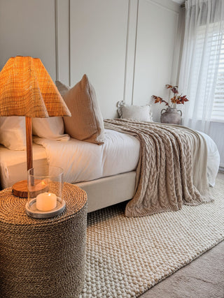 Charles Ted Soleil Rattan Lamp | Handcrafted Natural Rattan Table Lamp - CharlesTed Home