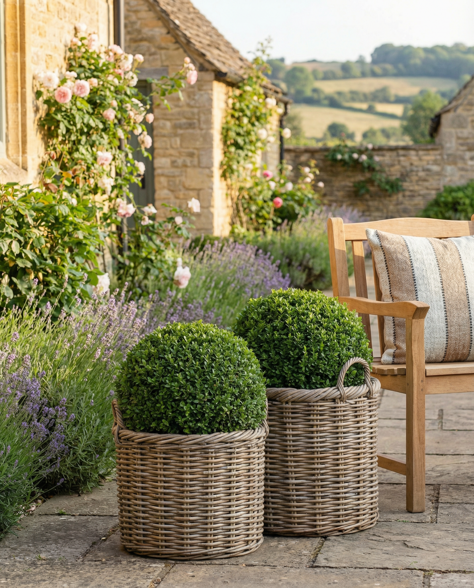 Charles Ted Sonoma Weatherproof Baskets | Outdoor Planters | Wicker & Plastic Lined | Three Sizes - CharlesTed Home