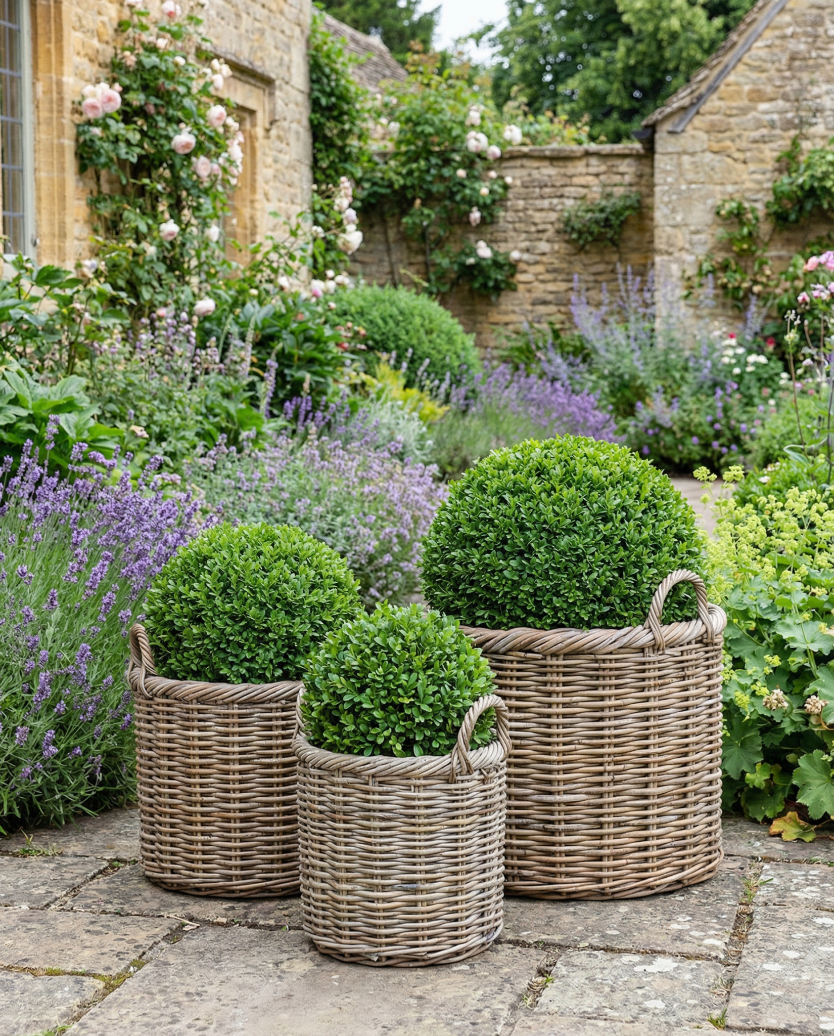 Charles Ted Sonoma Weatherproof Baskets | Outdoor Planters | Wicker & Plastic Lined | Three Sizes - CharlesTed Home