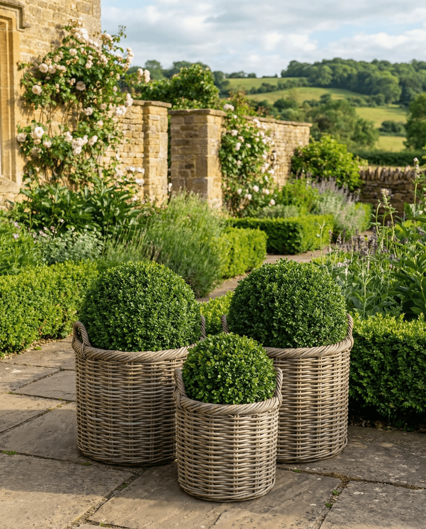 Charles Ted Sonoma Weatherproof Baskets | Outdoor Planters | Wicker & Plastic Lined | Three Sizes - CharlesTed Home