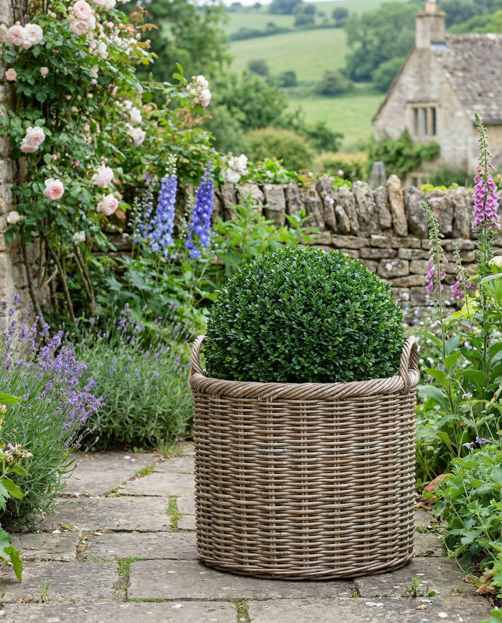 Charles Ted Sonoma Weatherproof Baskets | Outdoor Planters | Wicker & Plastic Lined | Three Sizes - CharlesTed Home