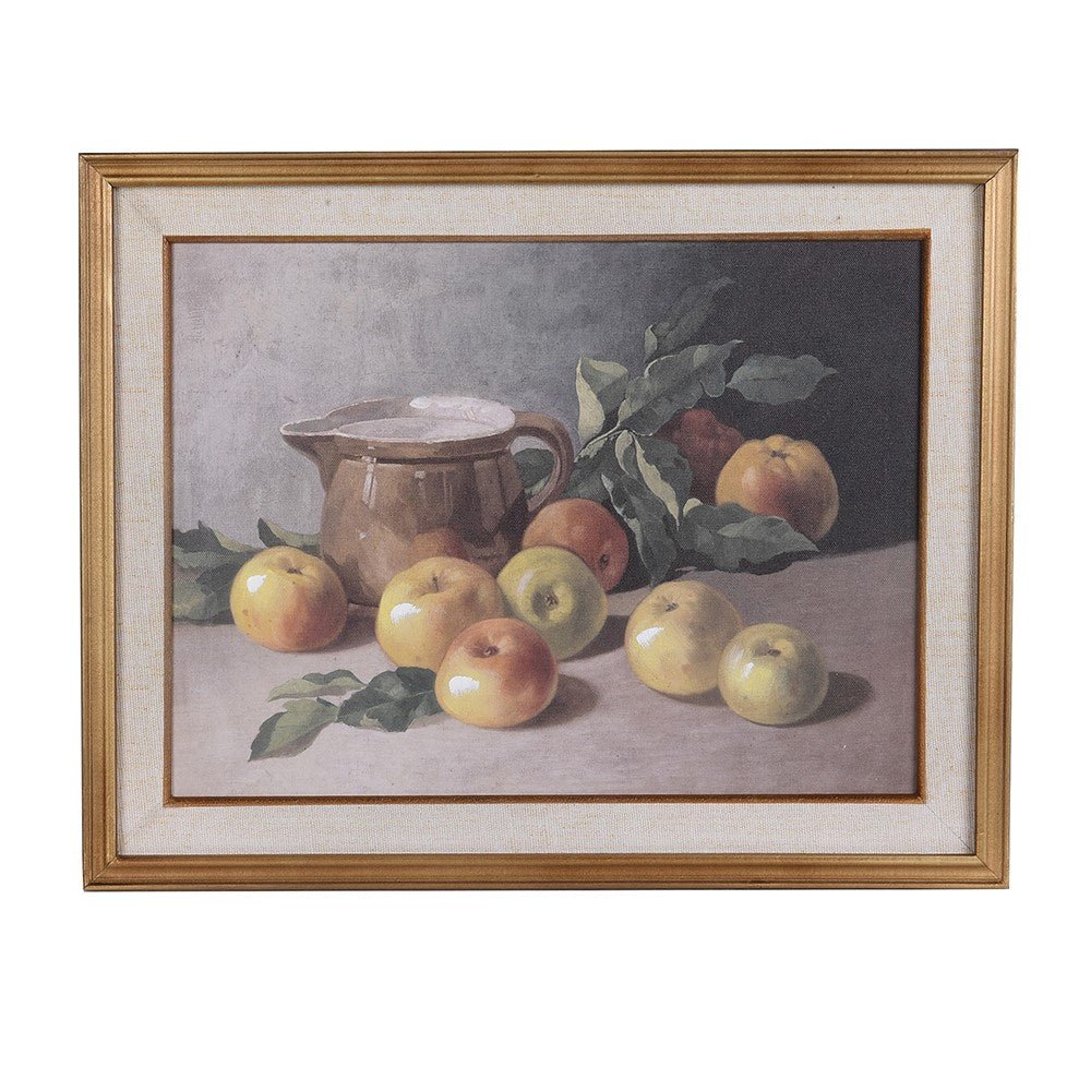 Charles Ted Still Life Fruit Painting with Ceramic Jug in Wooden Frame | Classic Wall Art Décor - CharlesTed Home