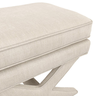 Charles Ted Studio CTH Hamptons Cross Leg Footstool | Stone - CharlesTed Home