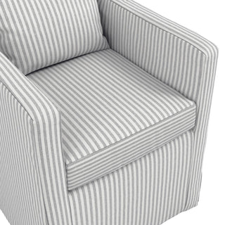 Charles Ted Studio CTH Loose Cover Dining Chair | Grey Stripe - CharlesTed Home