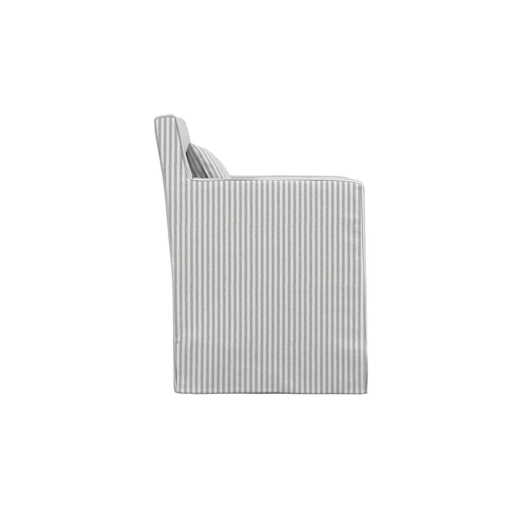Charles Ted Studio CTH Loose Cover Dining Chair | Grey Stripe - CharlesTed Home