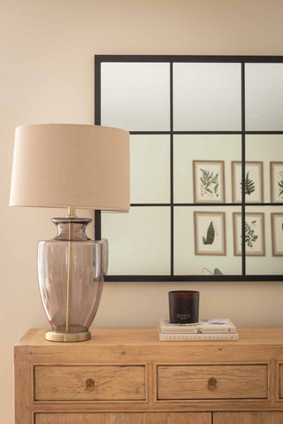 Charles Ted Tallado Smoked Glass Table Lamp with Linen Shade - CharlesTed Home