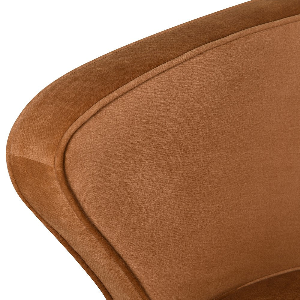 Charles Ted Tub Chair | Caramel Velour - CharlesTed Home