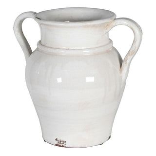 Charles Ted Verona Classic White Ceramic Vase with Handles - CharlesTed Home