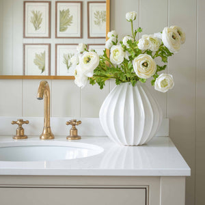 Waveform Ceramic Vase | White
